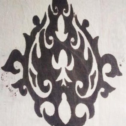 Screen print with myrobalan and ferrous sulphate