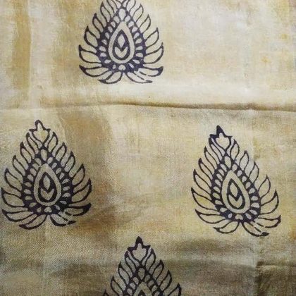 Block-printed silk with natural dyes